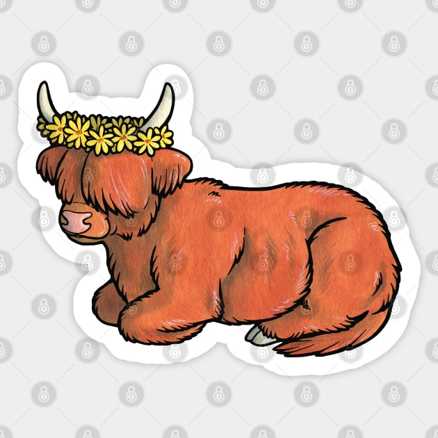 Highland coo Sticker by animalartbyjess